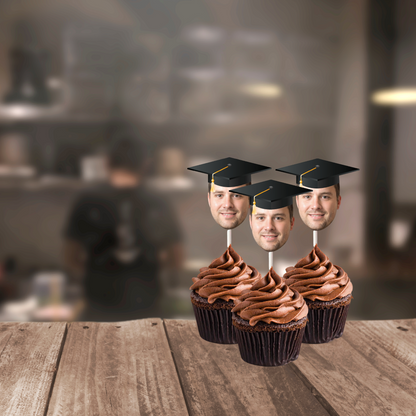 Graduation Party Cupcake Toppers/ Custom Photo Cupcake Picks